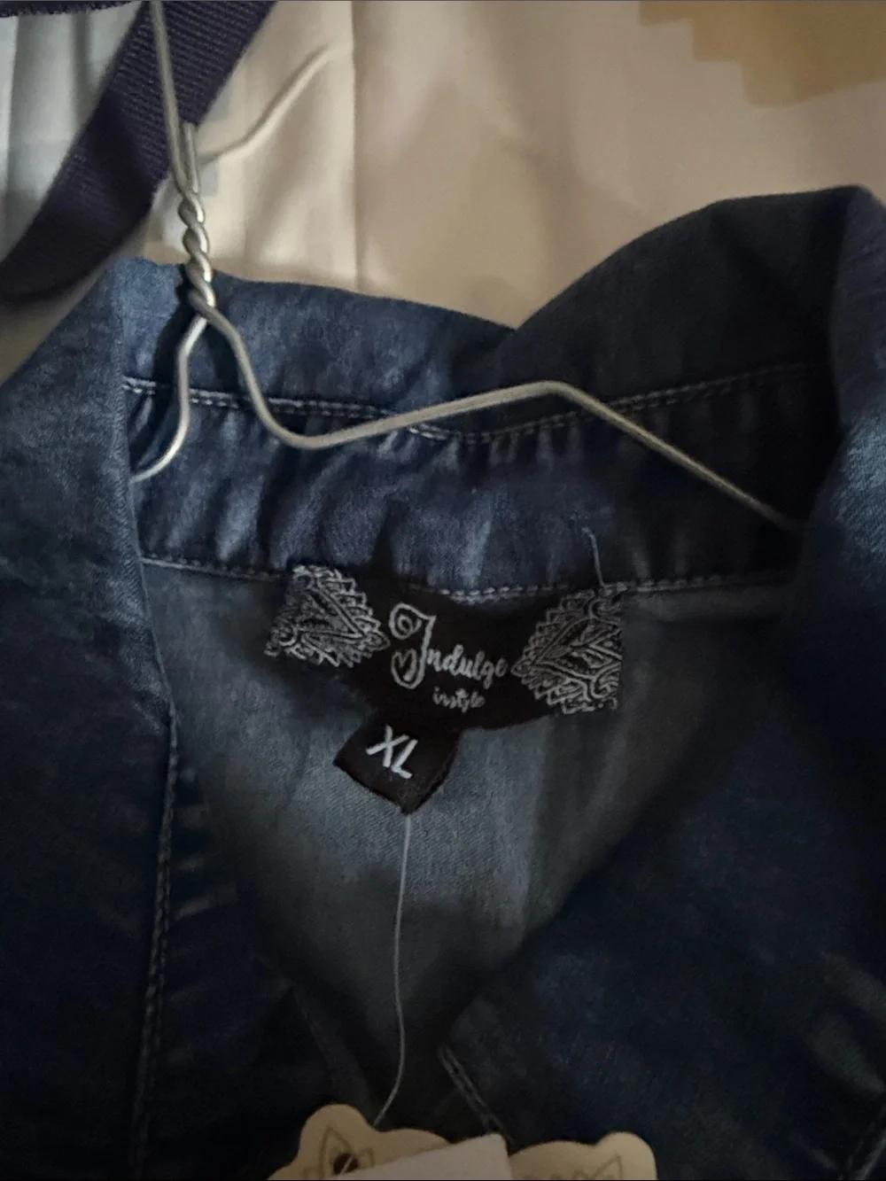 Women's Indigo Denim High-Low Shirt Dress with Drawstring Waist - Picture 4 of 9